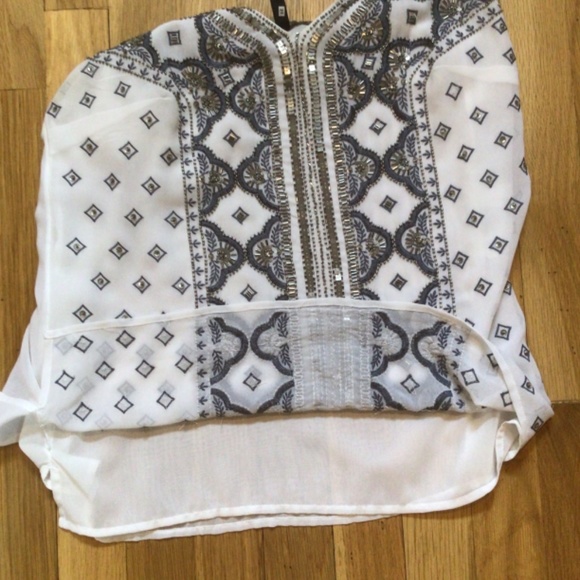 WHBM White Beaded Embellished Gadsby Lined Camisole size xs - Picture 6 of 7